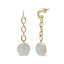 Boucles d'oreilles pendantes en diamant en cluster plaquées or jaune 18K