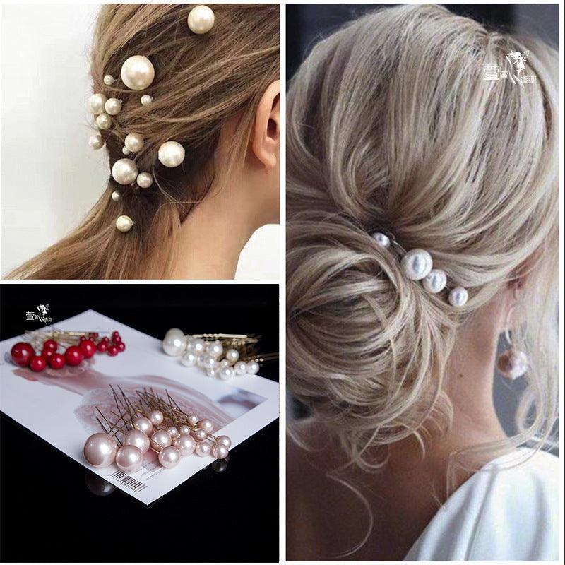 Juego de 18 Clips para el Cabello con Perlas para Ocasiones Elegantes