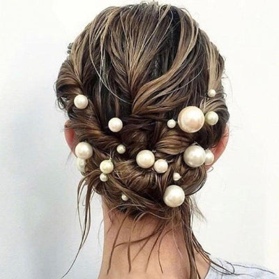Ensemble de 18 pinces à cheveux en perles pour occasions élégantes