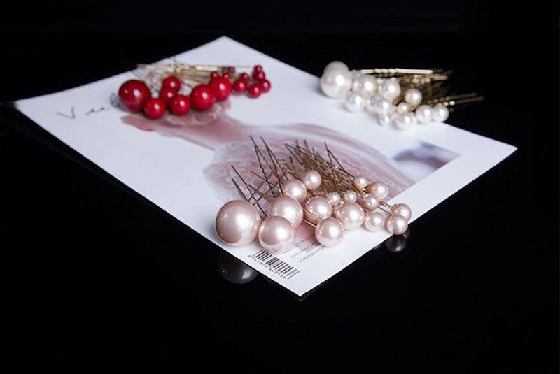 Juego de 18 Clips para el Cabello con Perlas para Ocasiones Elegantes
