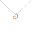 14K Rose Gold Plated Sterling Silver Diamond Heart Pendant Necklace