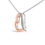 14K Rose Gold Plated Sterling Silver Diamond Heart Pendant Necklace