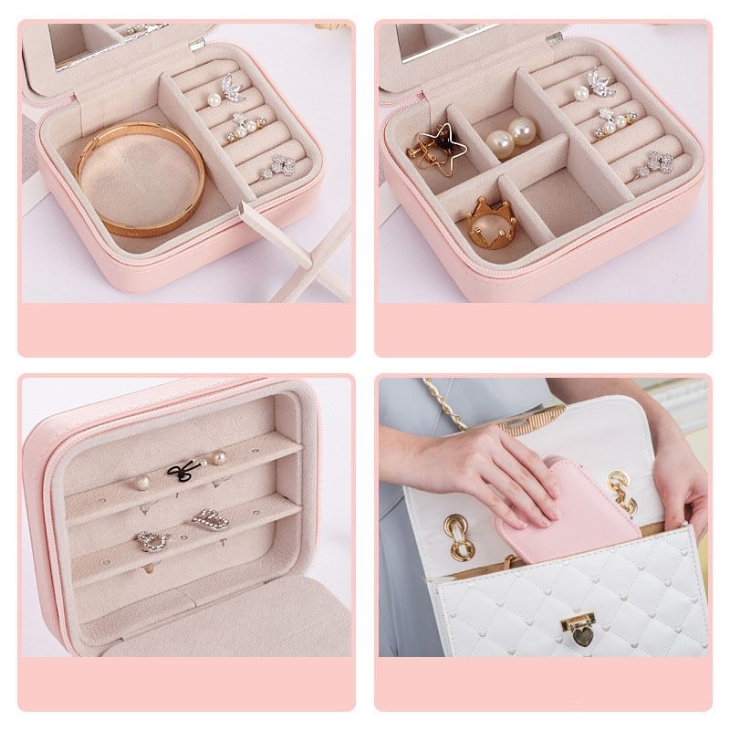 Caja de Joyería Mini Elegante para Pendientes y Anillos