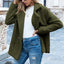 Manteau d'hiver en peluche à revers large pour femmes