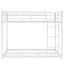 Full over Full Metal Bunk Bed, Low Bunk Bed with Ladder White - Korvel