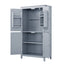 Bathroom floor storage cabinet, bathroom storage cabinet, 4-door independent cabinet, adjustable shelf, adaptive shelf, gray - Korvel