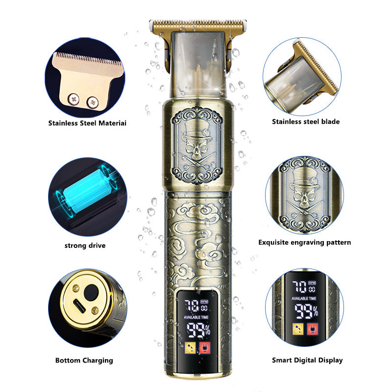 T9 Hairdresser With LCD Display Electric Hair Clipper Household Large Screen Digital Display Electric Hair Clipper Carving Oil Head Shaver Hair Clipper - Korvel
