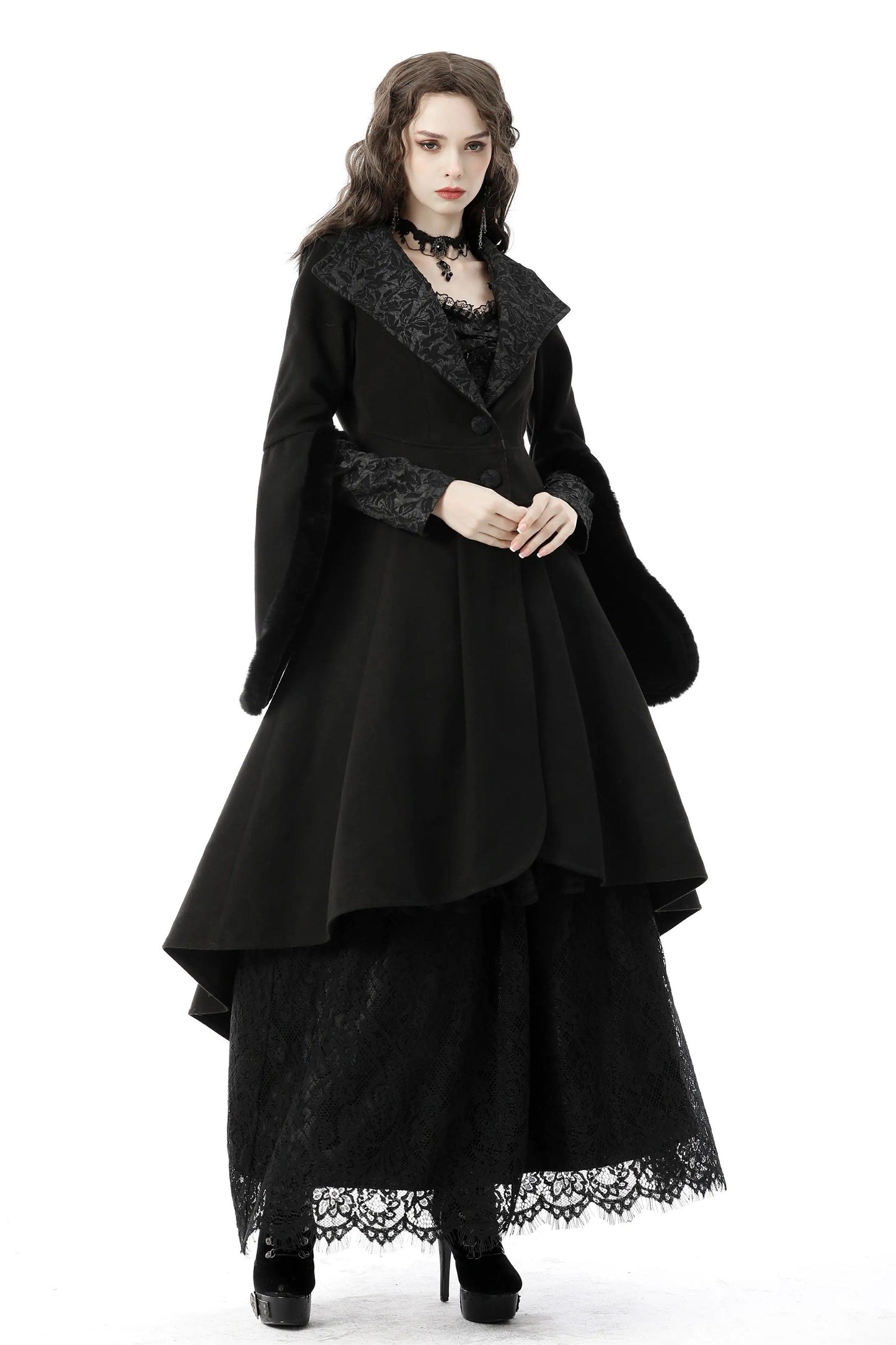 Elegant Stand Collar Wool Overcoat