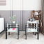 Set of 2, Modern Tempered Glass Tea Table Coffee Table End Table, Square Table for Living Room, Transparent/Black - Korvel
