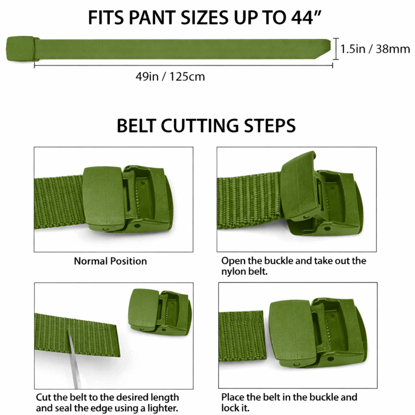 Cinturón Táctico Ajustable de Nylon XGear con Hebilla de Plástico