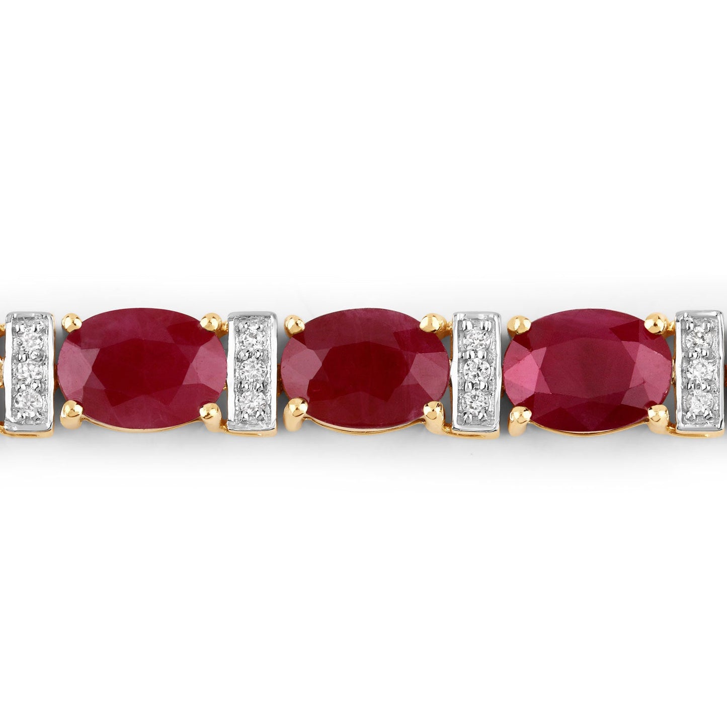 Pulsera de Rubí y Diamante de 14K en Oro Amarillo de 16.52 Quilates