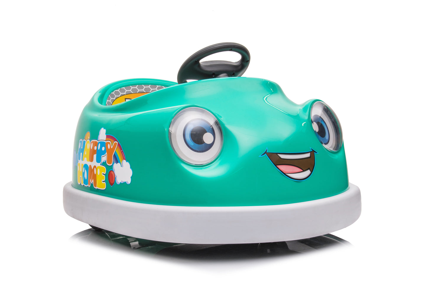 Bumper Car for Kids, 12v Dual Drive 1-6 Years Old Children's Electric Car with Pushrod Dinner Plate  Music Rocking Horse - Korvel