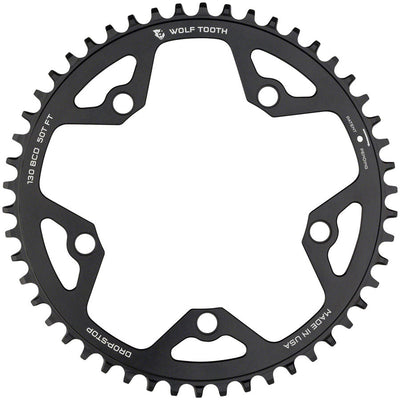 Chaîne de plateau Wolf Tooth 130 BCD pour route et cyclocross - 46t Noir