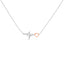 14K Rose Gold Plated Silver Diamond Accent Zig Zag Heart Necklace
