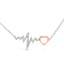 14K Rose Gold Plated Silver Diamond Accent Zig Zag Heart Necklace
