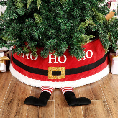 New Christmas Tree Skirt Christmas Party Decoration Santa Claus Feet Christmas Tree Base Apron - Korvel