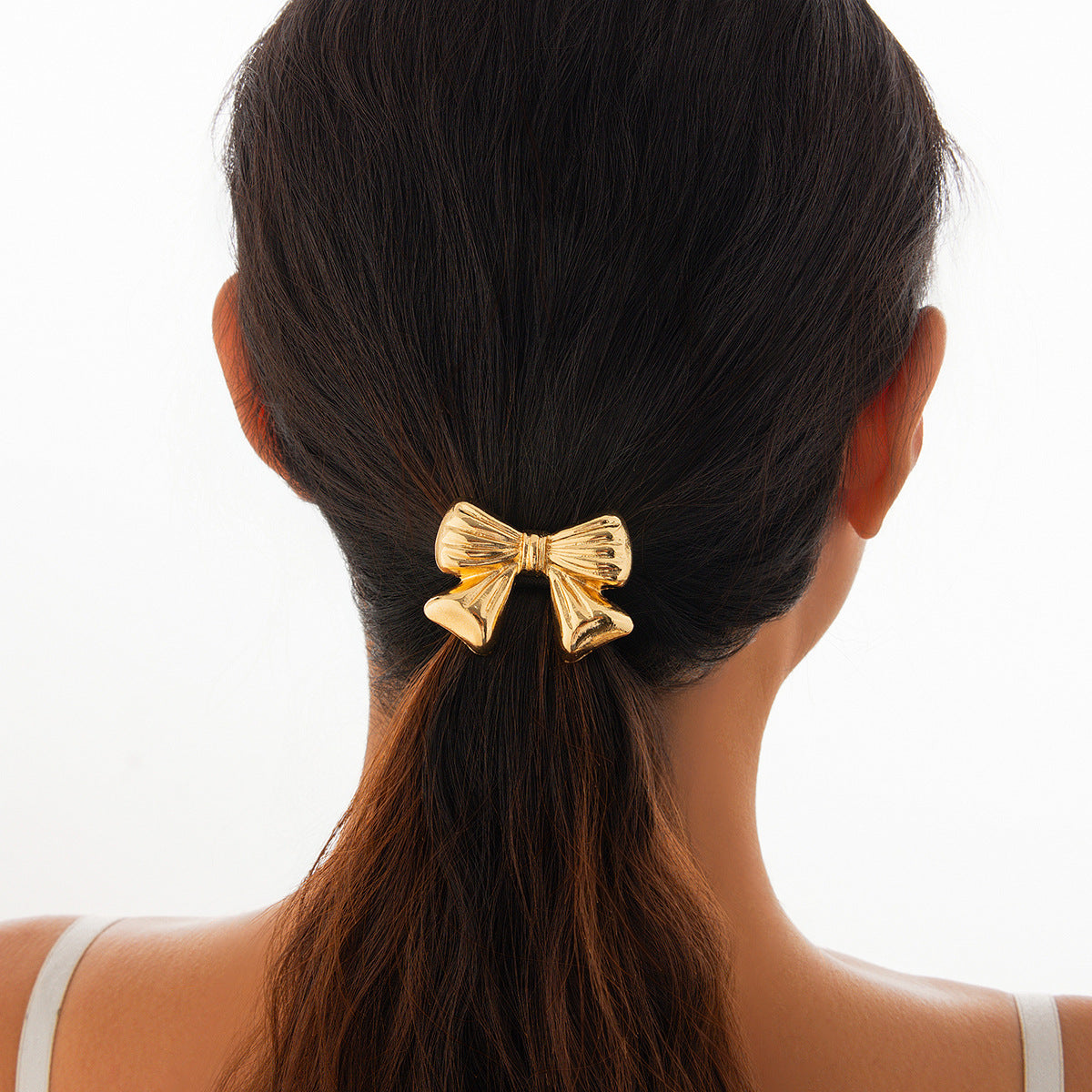 Versatile five petal flower alloy hair accessory with fashionable glossy imitation pearl bow headband - Korvel