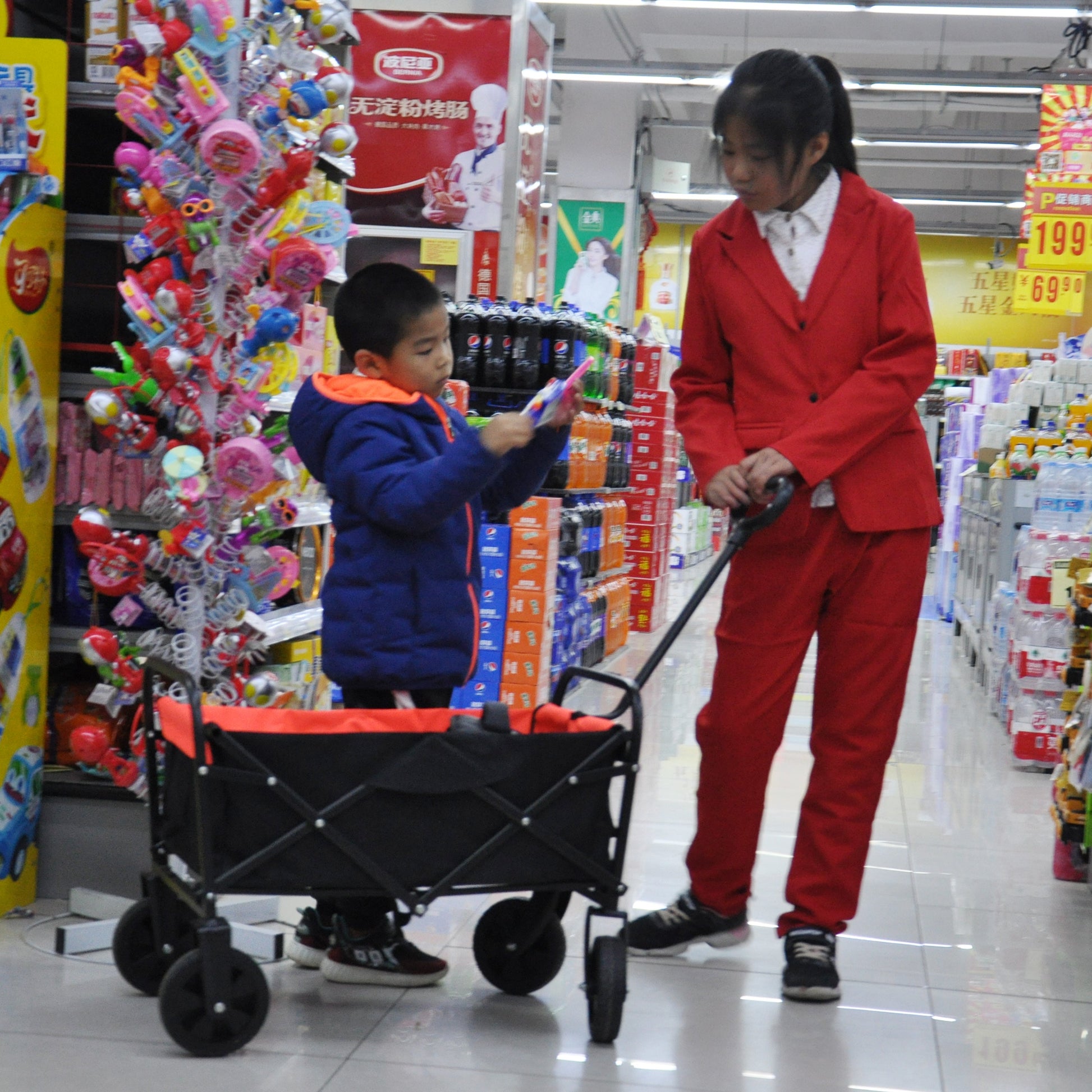 Folding Wagon Garden Shopping Beach Cart - Korvel