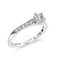 Anillo de Compromiso de Diamante Cortado Princesa en Oro Blanco de 14K - Talla 7