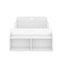 Twin Size Floor Bed with Storage Footboard and Guardrail, White - Korvel