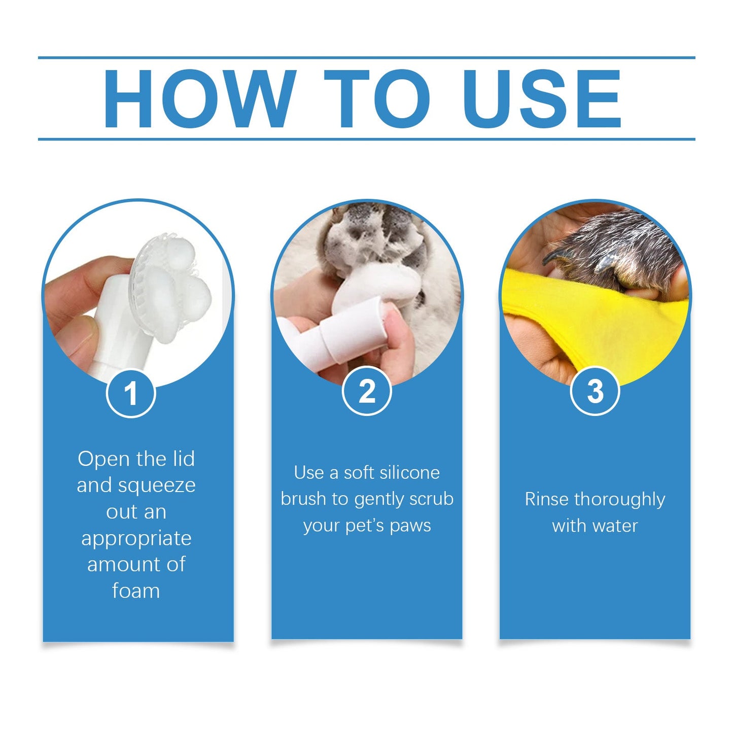 Nettoyant Doux pour Pattes d'Animaux pour Chiens et Chats