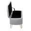 Grey Storage Ottoman Bench for End of Bed Gold Legs Modern Grey Faux Fur Entryway Bench - Korvel