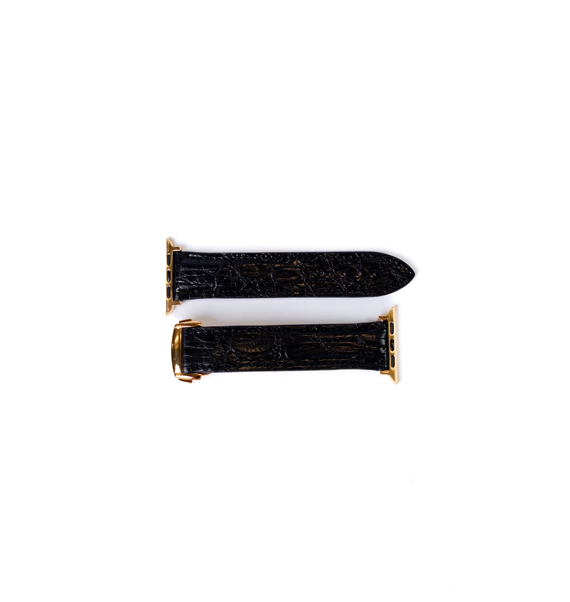 Premium Black Glazed Alligator Apple Watch Band