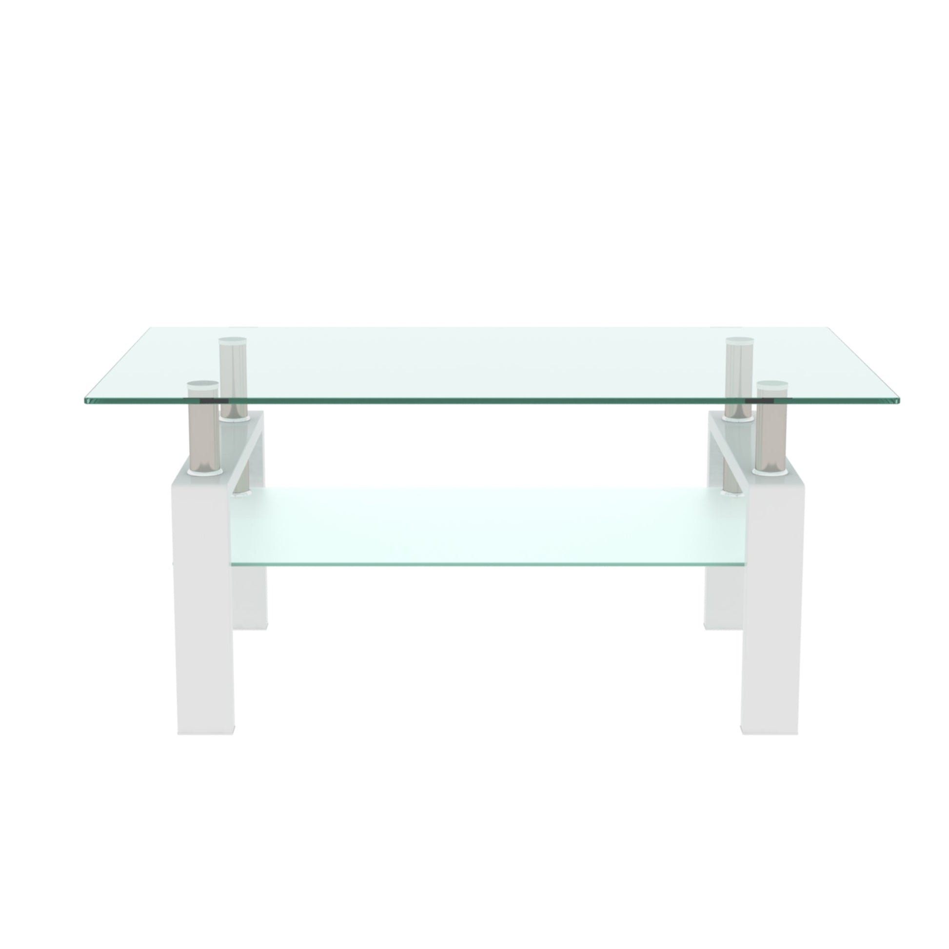 White Coffee Table Clear Coffee Table Modern Side Center Tables for Living Room Living Room Furniture - Korvel