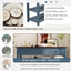 Retro Design Console Table with Two Open Shelves, Pine Solid Wood Frame and Legs for Living Room (Antique Navy+Espresso) - Korvel