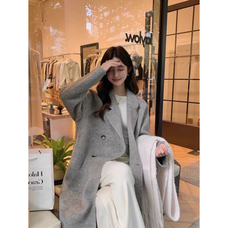 Manteau en laine double face élégant pour femmes