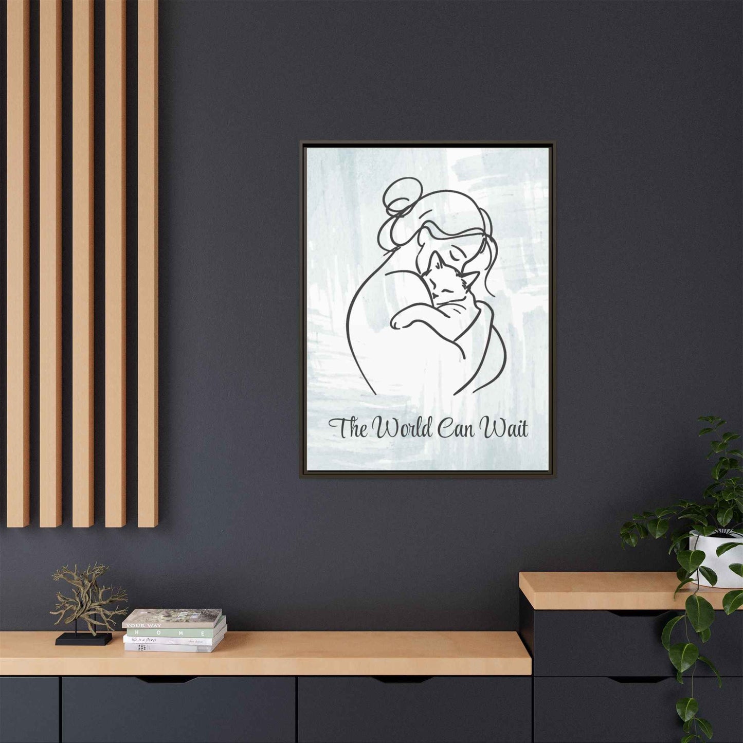 L'impression sur toile Chat Le Monde Peut Attendre