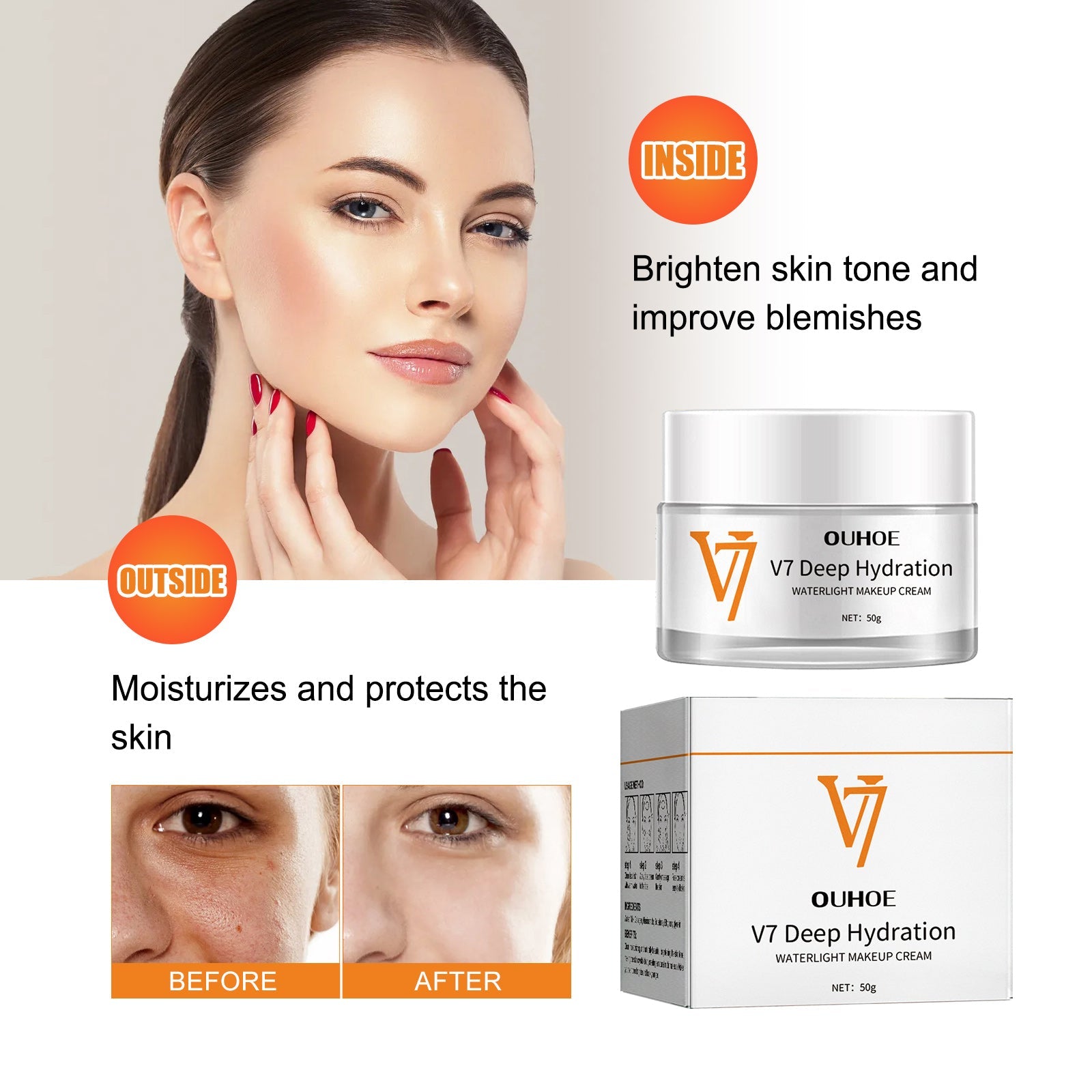 Moisturizing And Brightening Toning Cream, Moisturizing Face, Beauty, Rejuvenation, Moisturizing Cream, Brightening, Firming And Smoothing Cream - Korvel