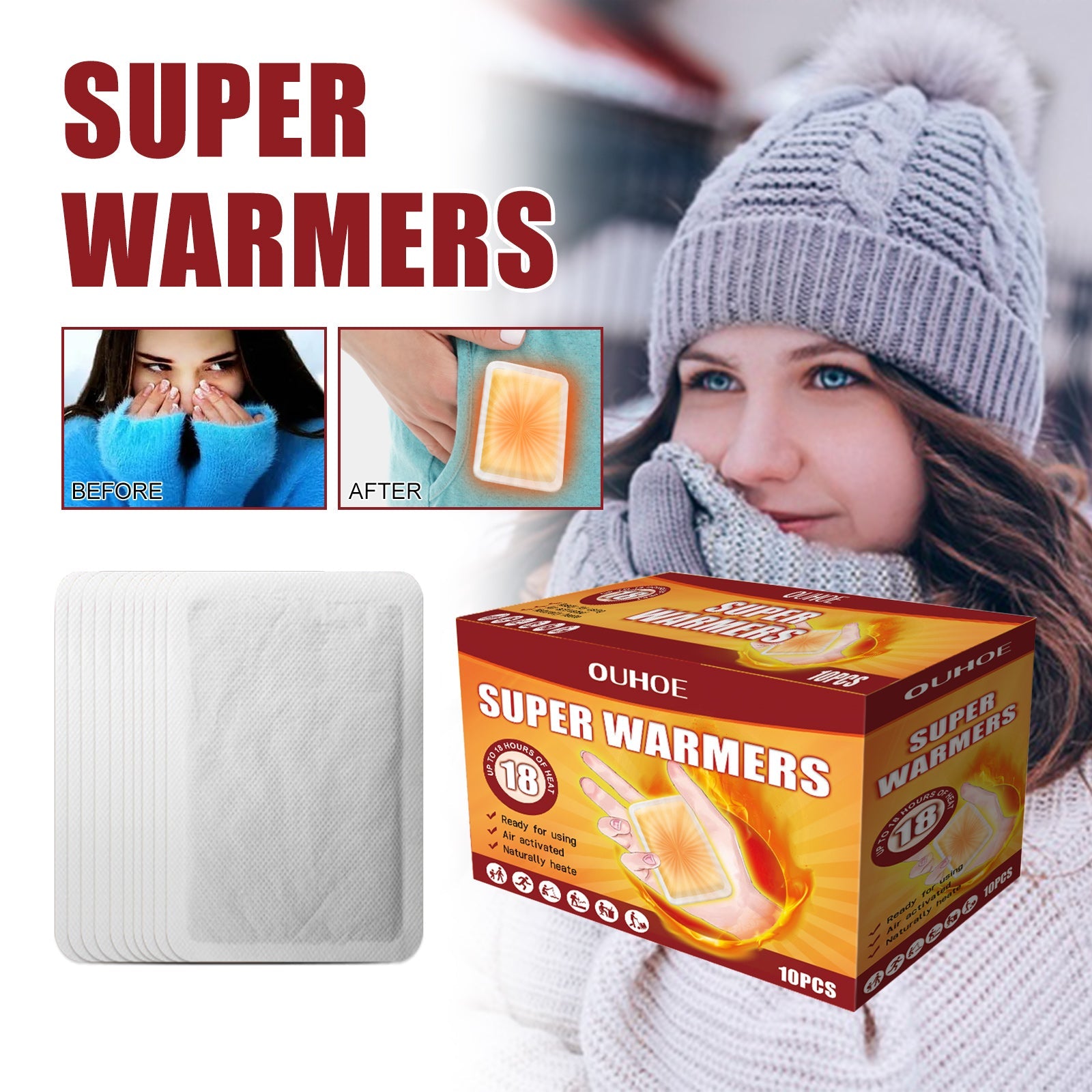 Body Warm Hand Treasure, Winter Home And Outdoor Disposable Heat And Cold Warm Body Warm Baby Patch - Korvel
