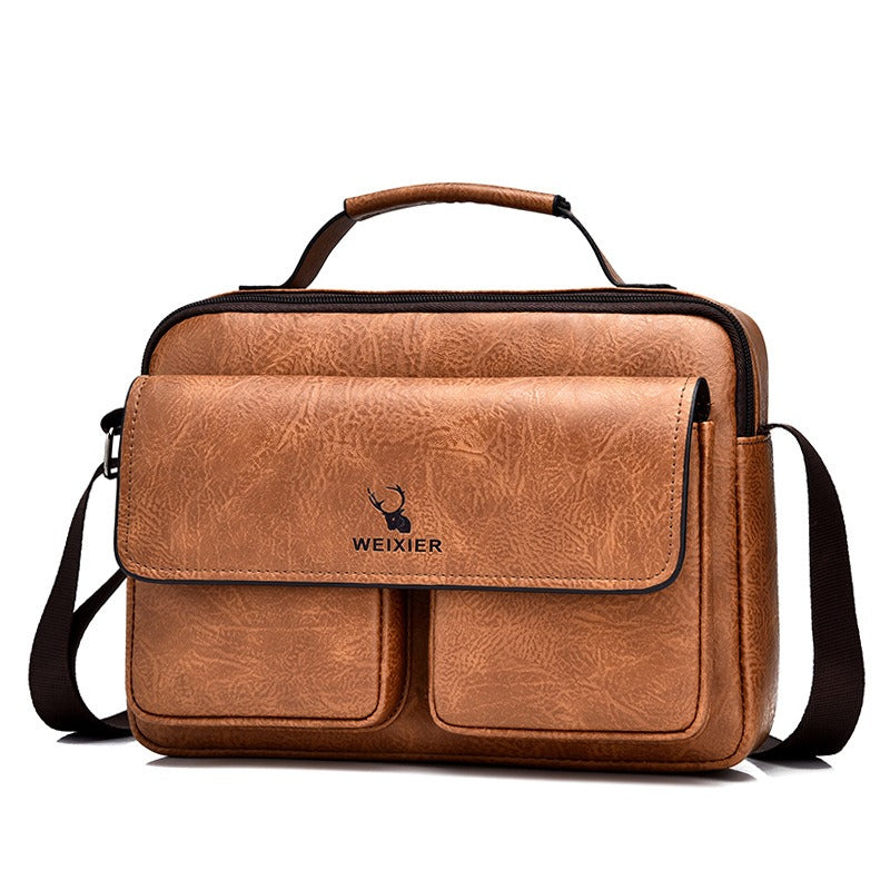 Men's Business Satchel Single Shoulder Bag Cross Body Large Capacity Single Shoulder Leisure Bag Messenger Bag - Korvel