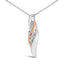 Collar de Pendiente de Diamante en Espiral de Plata Esterlina Baño de Oro Rosa de 14k
