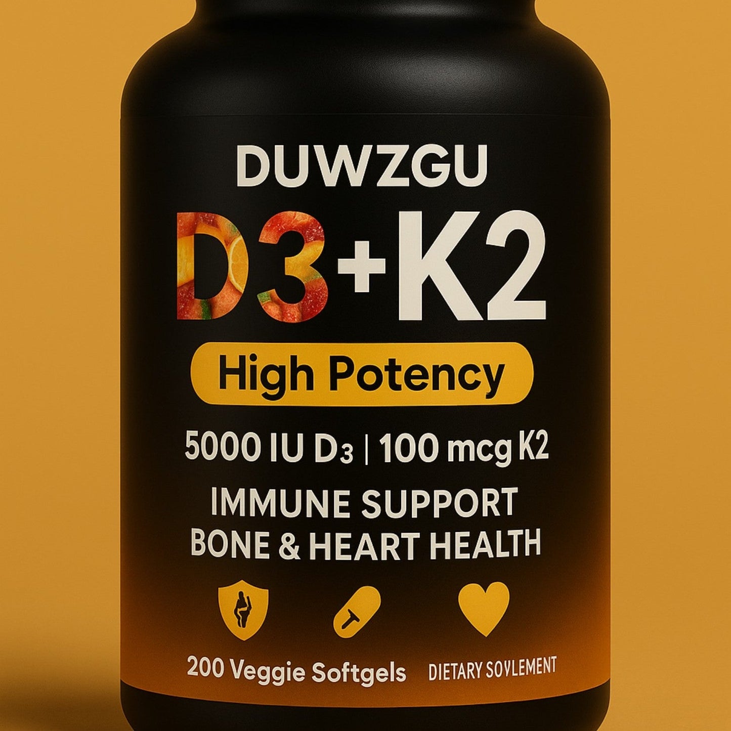 Capsule molle premium de vitamine D3 et K2