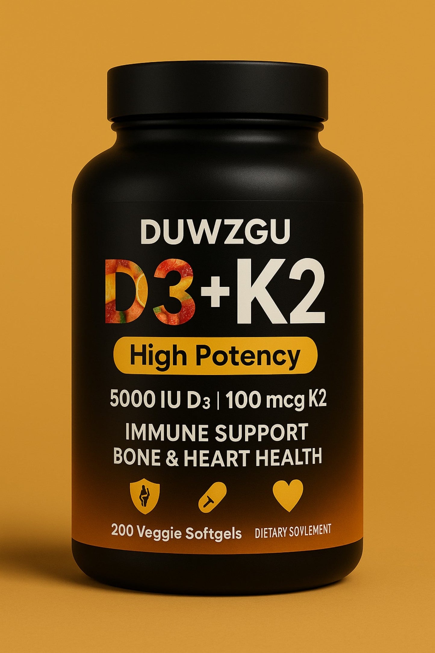 Capsule molle premium de vitamine D3 et K2