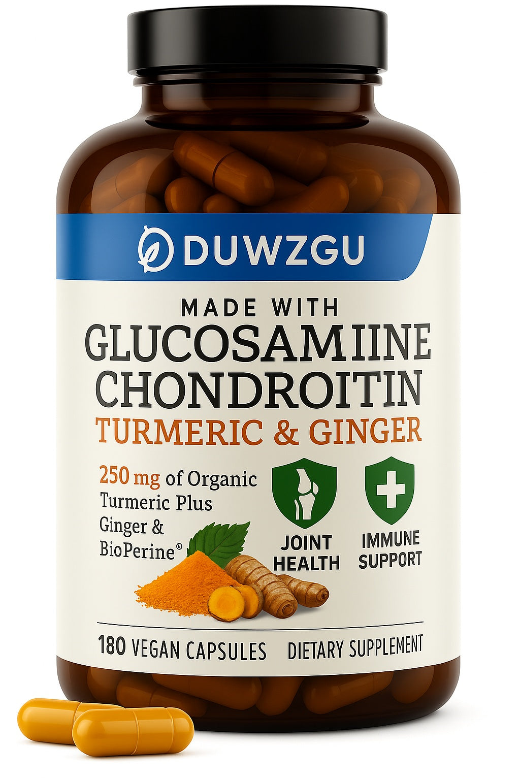 Tabletas de Jengibre con Glucosamina y Condroitina Premium