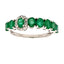 Bague de mode en diamant émeraude en or blanc 14KT