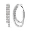 Boucles d'oreilles asymétriques à double anneau en diamant en or blanc 14K