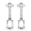 0.14 Carat Genuine White Diamond 14K White Gold Semi Mount Earrings