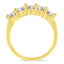 Anillo de Banda de 5 Piedras de Diamante de Plata Esterlina Baño de Oro de 14K - Talla 7