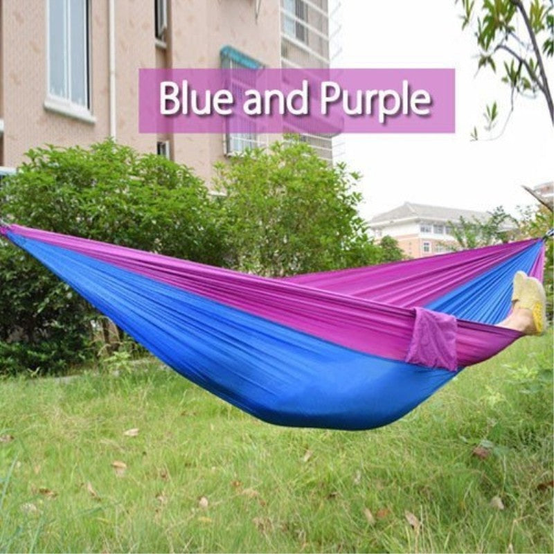 Portable Double Hammock - Durable Nylon for Outdoor Relaxation