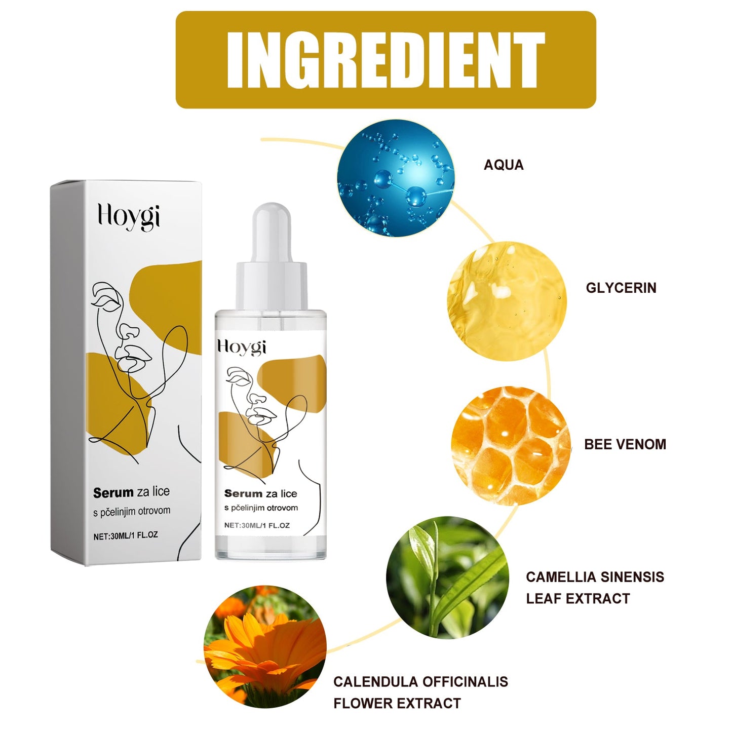 Suero Facial de Veneno de Abeja para Hidratación Duradera