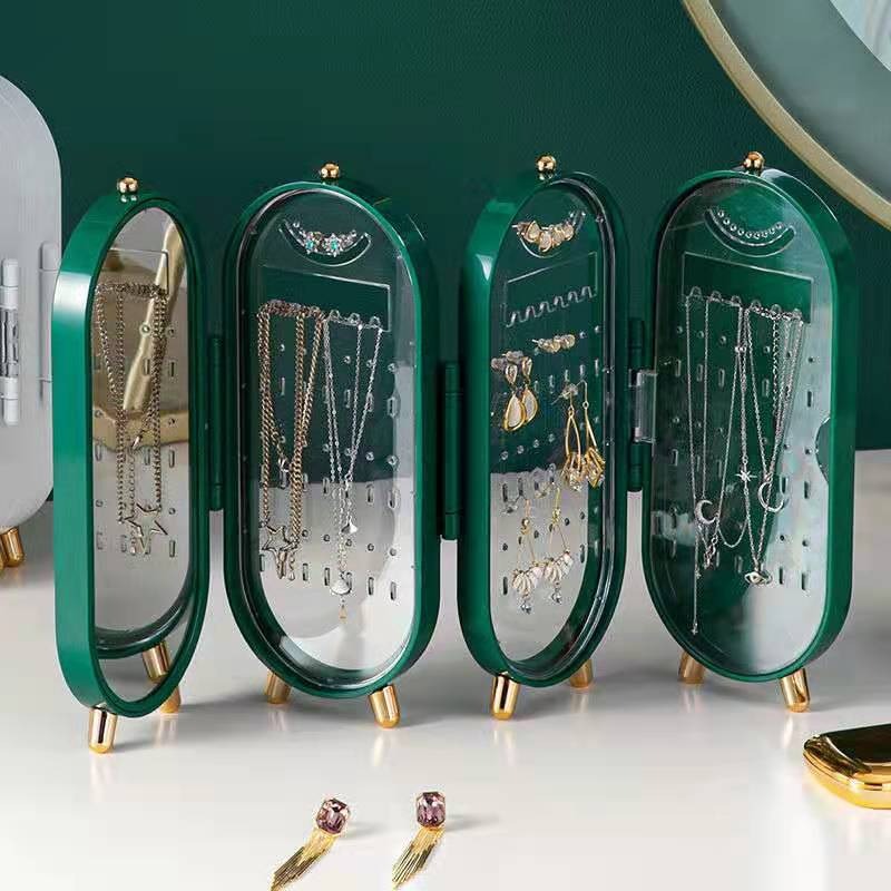 Jewelry storage box, earrings, necklaces, bracelets, jewelry boxes, household multifunctional foldable portable display racks - Korvel