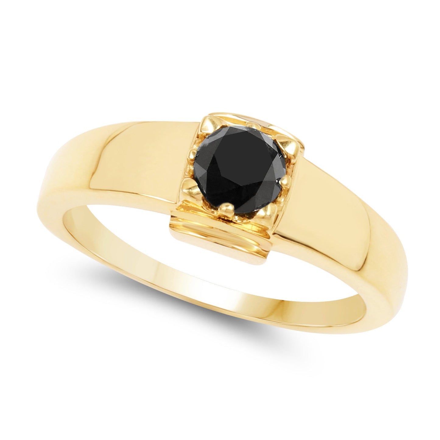 Anillo de Plata Esterlina con Diamante Negro Genuino de 0.50 Quilates
