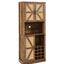 76-Inch Rustic Oak Farmhouse Wine Cabinet with Faux Rattan