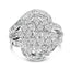 Sterling Silver 1.0 Cttw Diamond Swirl Cluster Ring