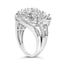 Sterling Silver 1.0 Cttw Diamond Swirl Cluster Ring