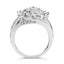 Sterling Silver 1.0 Cttw Diamond Swirl Cluster Ring